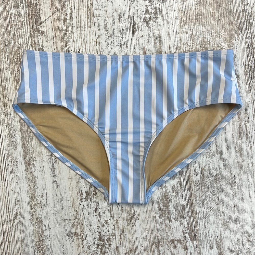 Old Navy NWT Light Blue and White Striped Bikini Bottoms Size XXL